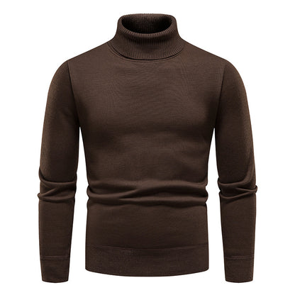 Men's Fleece-Lined Turtleneck Knit Sweater | Long Sleeve Pullover Top
