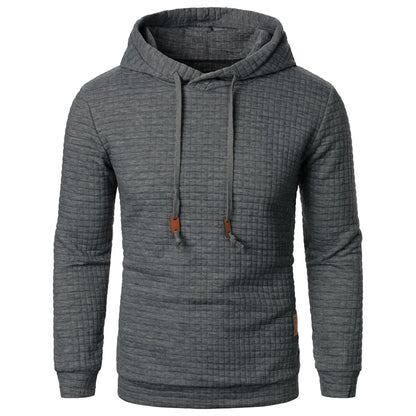 Men's Jacquard Hoodie Sweater | Slim Fit Long Sleeve Pullover Top
