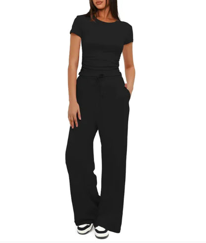 Women Relax Fitting Set Summer Sportswear Two-Piece Set for Women Cloth