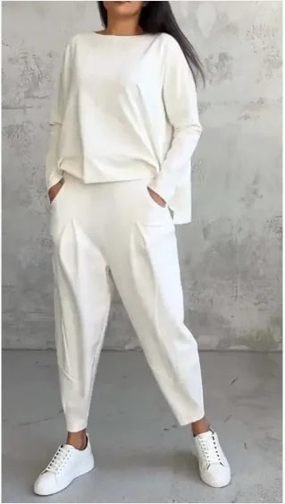 Women’s Autumn Sports Set Long Sleeve Top & Wide-Leg Pants, two pieces outfit