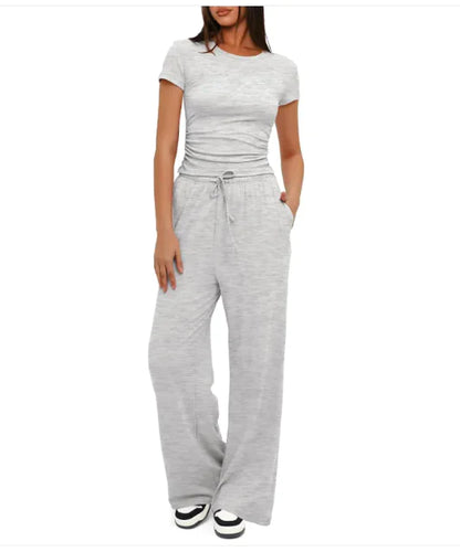 Women Relax Fitting Set Summer Sportswear Two-Piece Set for Women Cloth
