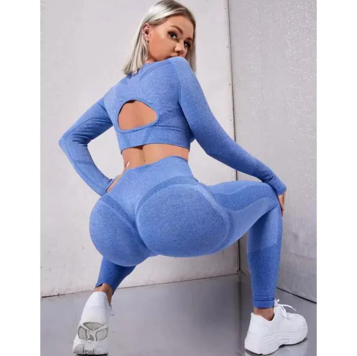 Set Of Sports Swear GYM Yoga Pants and top Two-piece Fitted Women Wear